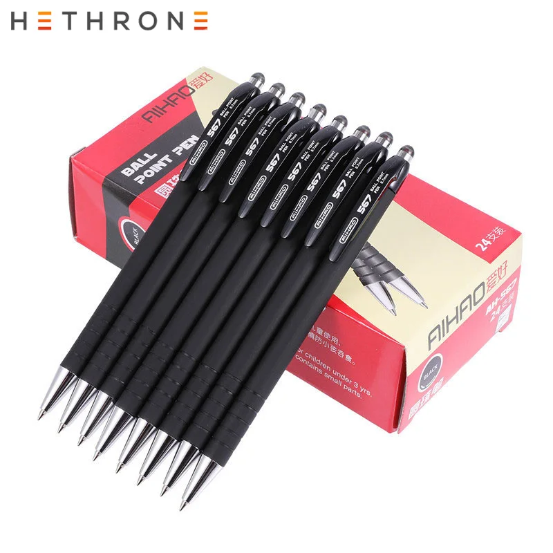 balck Hethrone 3 шт Высокое качество шариковые ручки для офисных принадлежностей 0,7 мм черная Шариковая ручка для школы каллиграфия канцелярские принадлежности - Цвет: balck