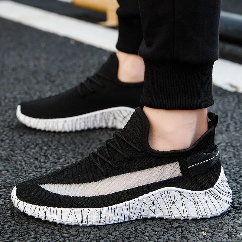 2019 Мужская обувь дышащая Летняя Сетка прогулочная легкая Бег мужские кроссовки