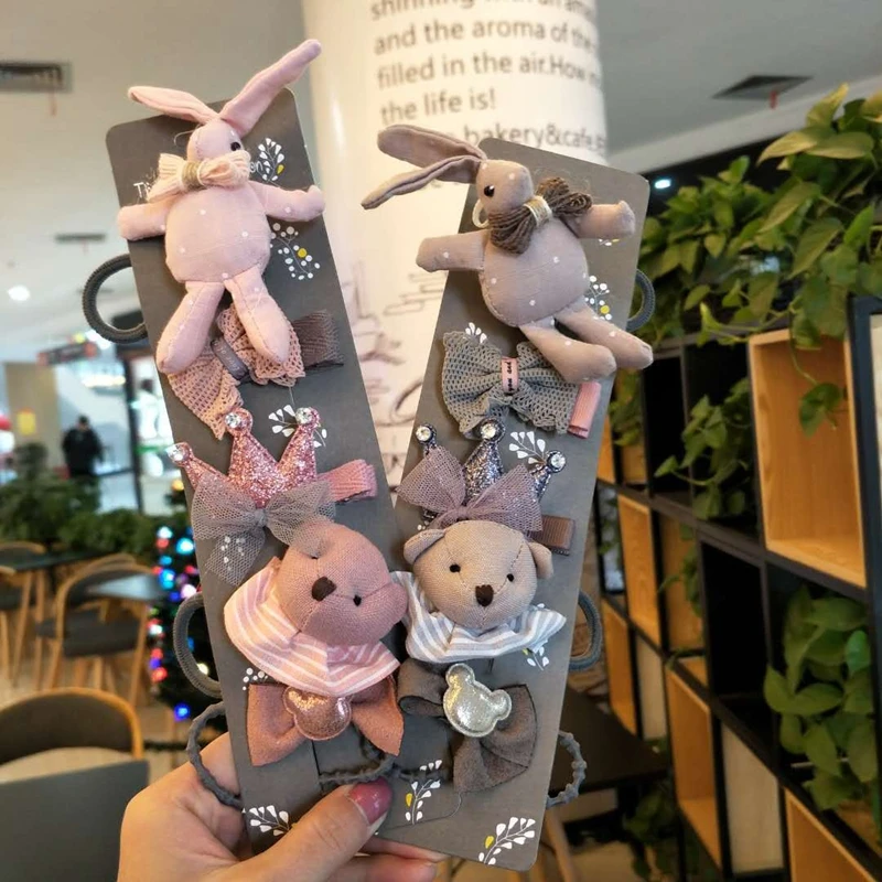 Новинка 5 шт./компл. женские заколки для волос с героями мультфильмов детские