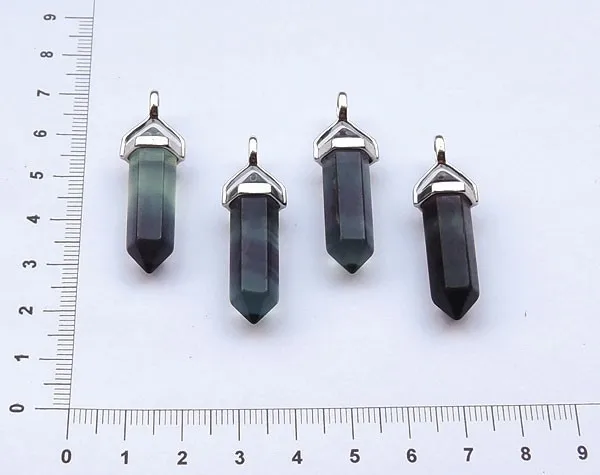 Кулон из натурального флюорита счастливая точка кристалл шестиугольная крышка