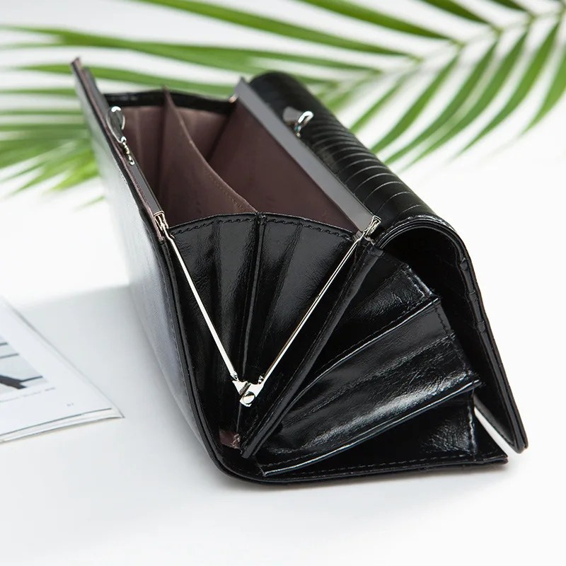 Хорошее качество Разделение кожа женщины кошелек модные бренды Кошелек Длинные