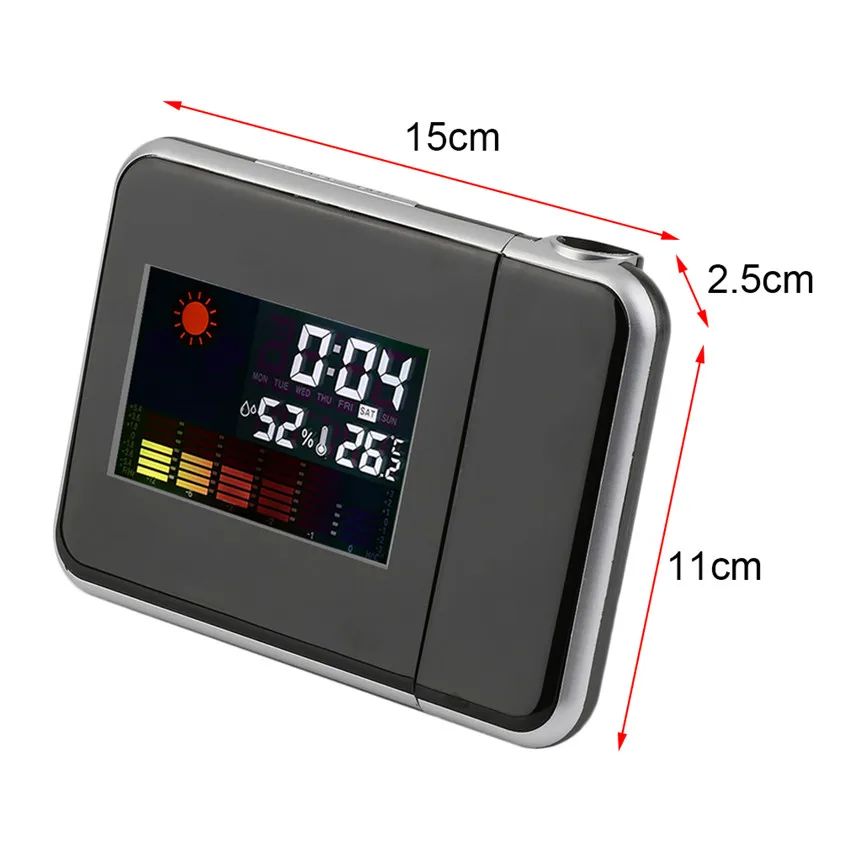 Цифровой проектор Повтор часы Проекция Будильник ЖК дисплей со светодио дный