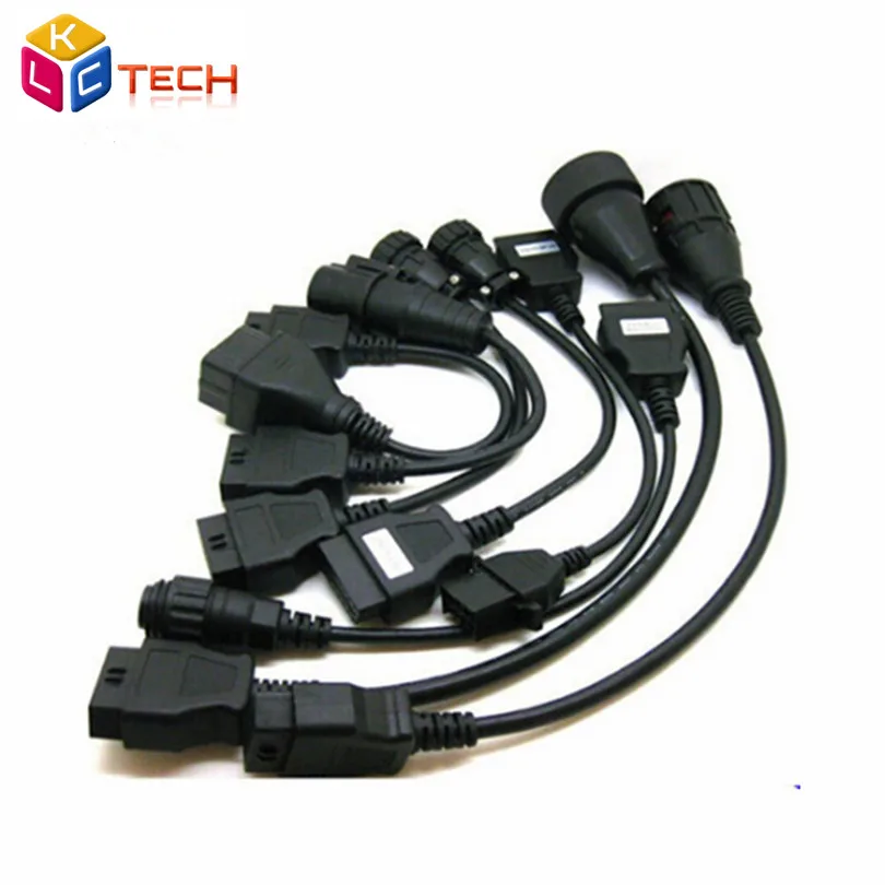 Turck cables set Акция OBDII OBD2 полный набор 8 автомобильных кабелей TCS автомобильные кабели OBD диагностический инструмент 8 грузовых кабелей - Цвет: Turck cables set