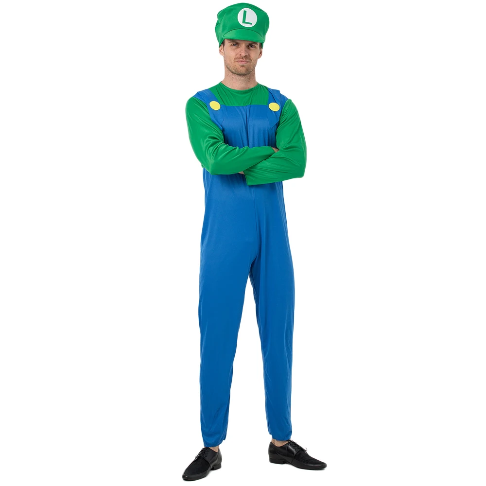 Super Mario Bros. Маскарадный костюм для взрослых и детей; реквизит; Вечерние платья на Хэллоуин; платье Марио и Луиджи