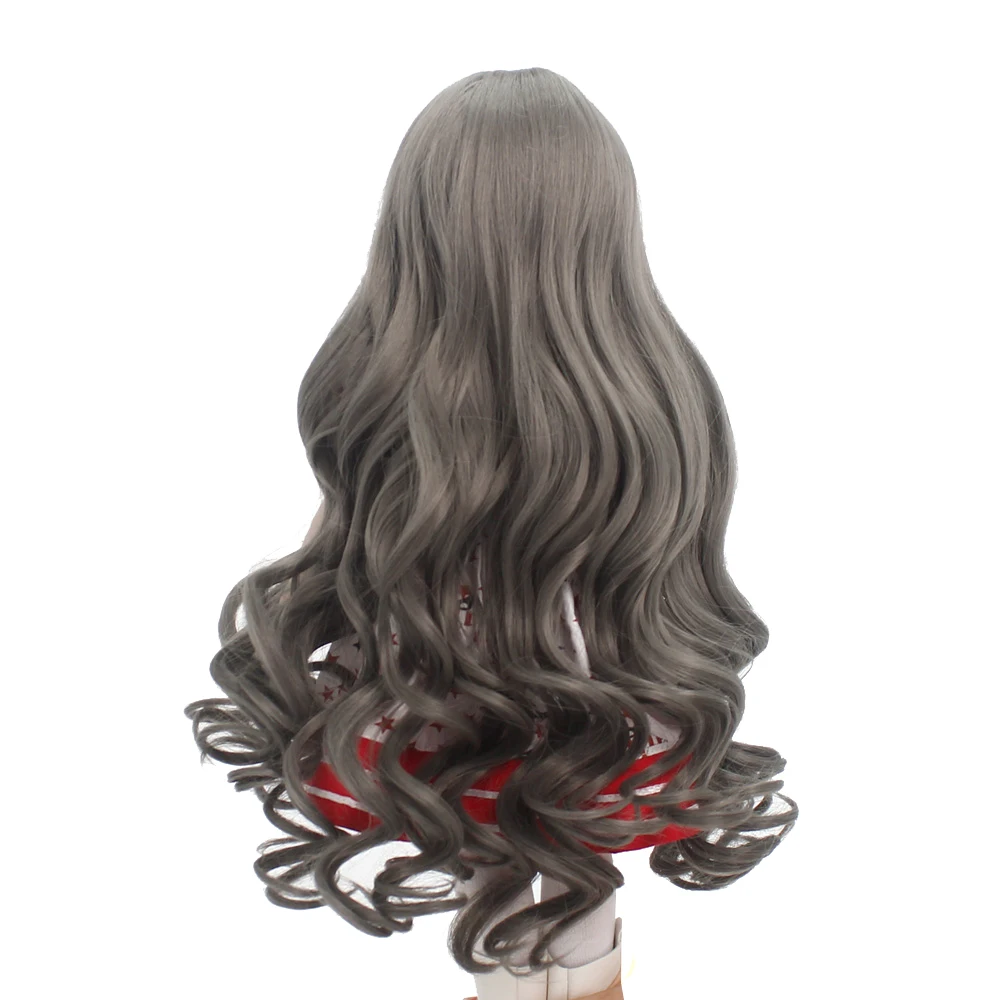 

10-11" Custom Middle Parting Long Curls Doll Wigs made for AG 18" American Dolls Brown Color Doll Acessories