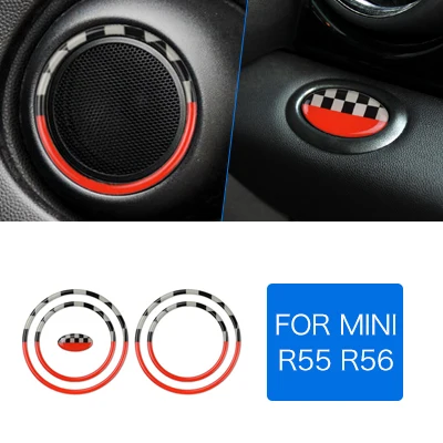 JCW 5pcs AMBERMILE для Mini Cooper R56 аксессуары Mini One R56 наклейка для Mini R55 Mini Cooper R55 Clubman дверной динамик стикер s - Название цвета: JCW 5pcs