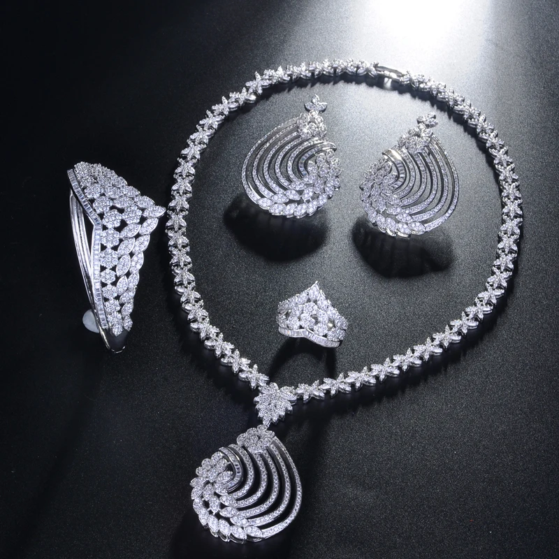 Набор ювелирных украшений Be 8 с блестящими фианитами в Дубае 2018 женский свадебный