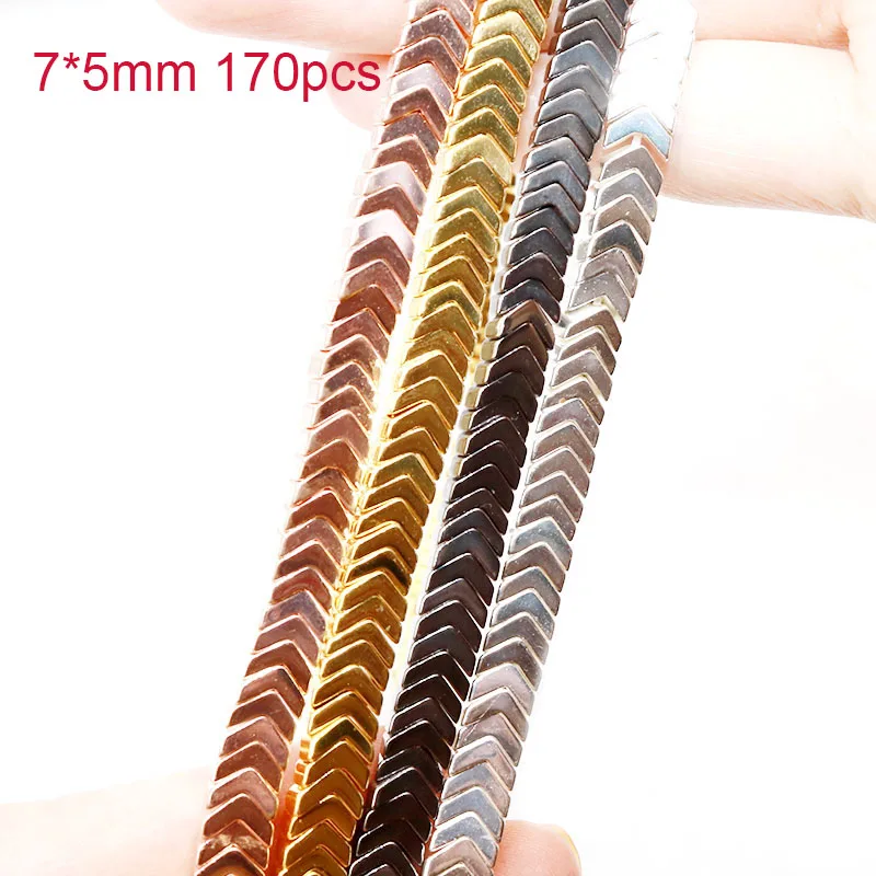 

6mm 100/200pcs Black Hematite arrow beads Gall stone Beads Spacer Loose Beads Colorfull Handmade For Jewelry Making No Fade