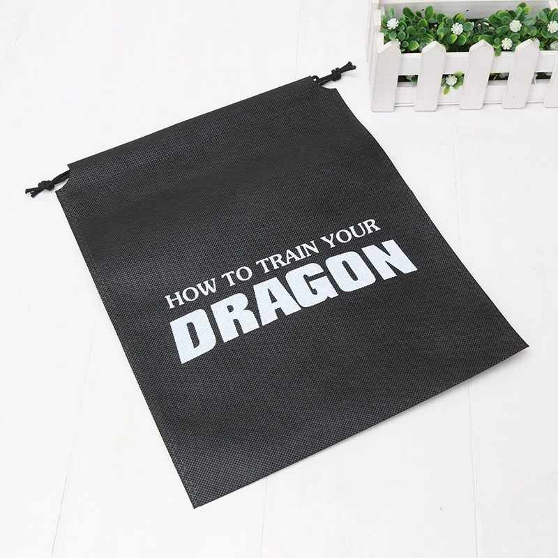 1pcs 23cm Black bag 12 шт./компл., футболка с изображением героев мультфильма «Как приручить дракона фигурки Беззубик, ночная фурия кошмар отвратительного пристеголов, Цепочки и ожерелья брелок игрушка из ПВХ - Цвет: 1pcs 23cm Black bag