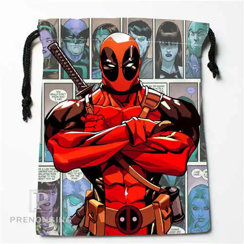 Drawstring Bags Пользовательские Дэдпул мешки Drawstring печати для хранения мода путешествия мини-сумка Плавание Пеший Туризм игрушки мешок Размеры 18x22 см#171208-02 - Цвет: Drawstring Bags