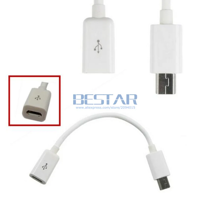 10 см чёрно белый USB 2 0 Mini B 5 контактный штекер к Micro гнездовой адаптер для передачи