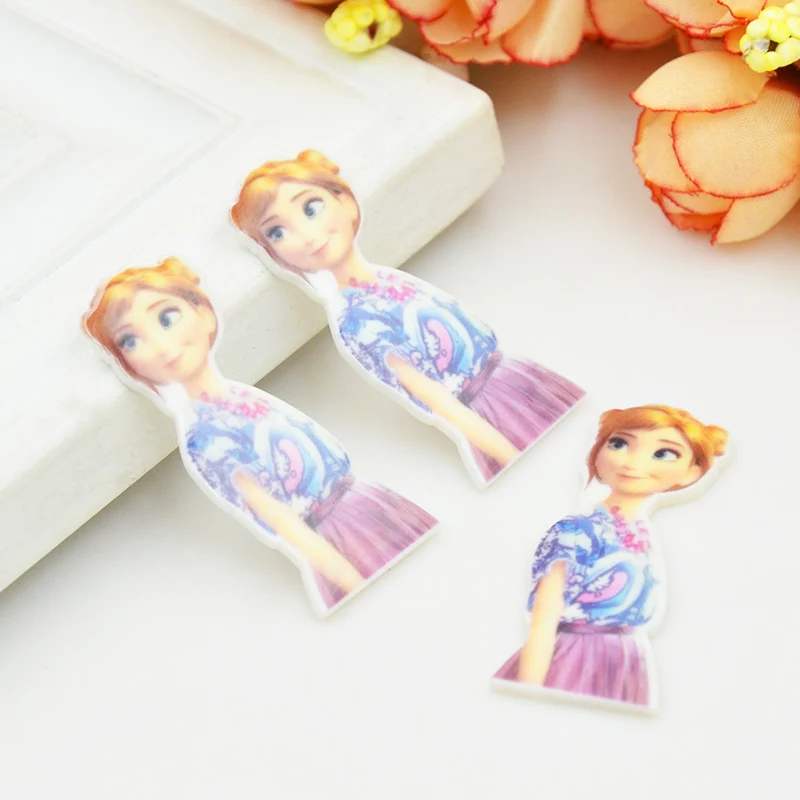 Kawaii Мультфильм плоское заднее украшение из смолы сестра Эльза королева фигурка