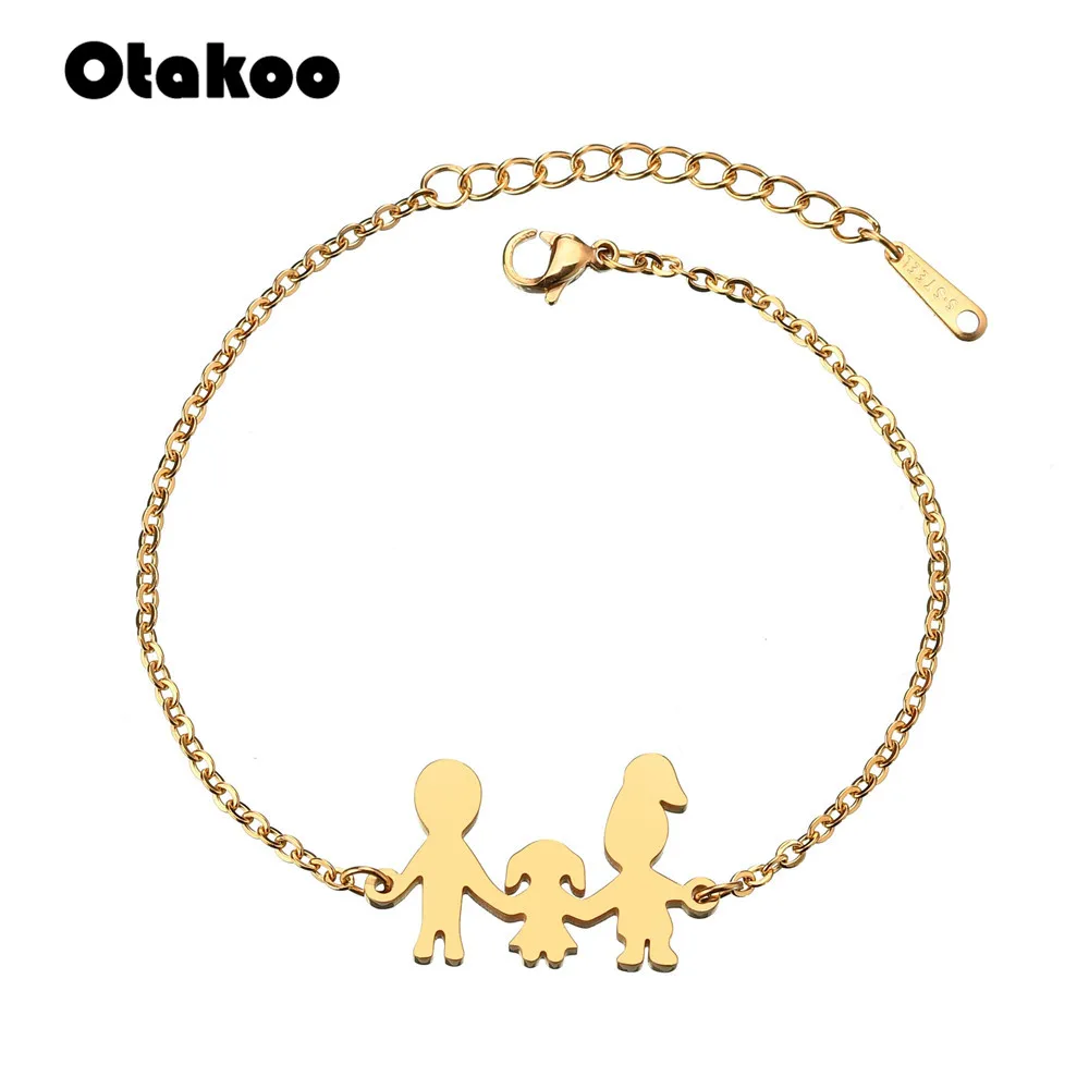 Простой Семейный Браслет Otakoo для женщин отца матери сына дочери браслет с