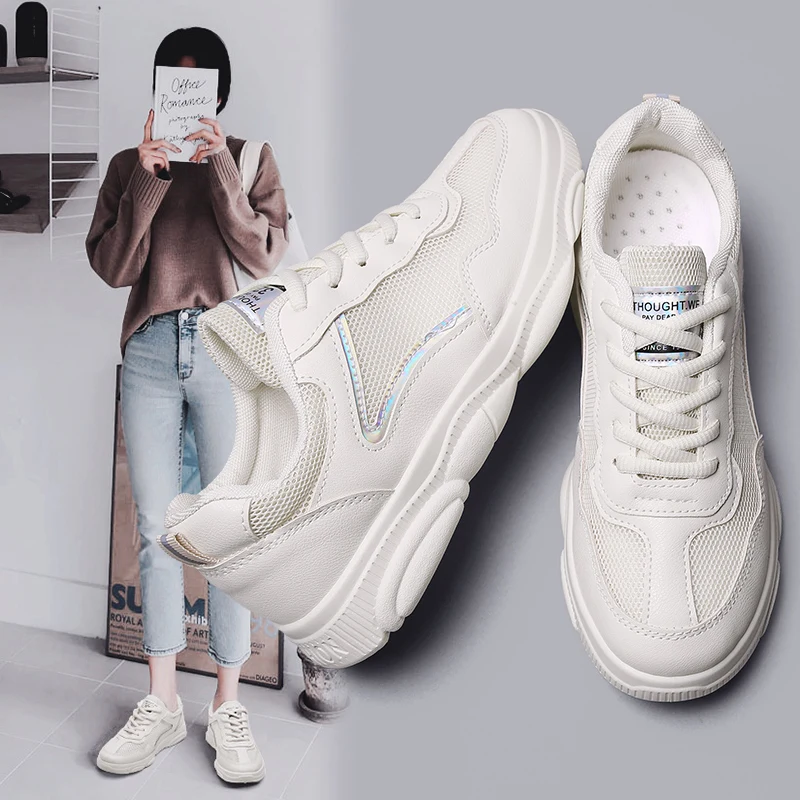 Модные кроссовки женская обувь Новинка 2019 года на платформе плоской подошве
