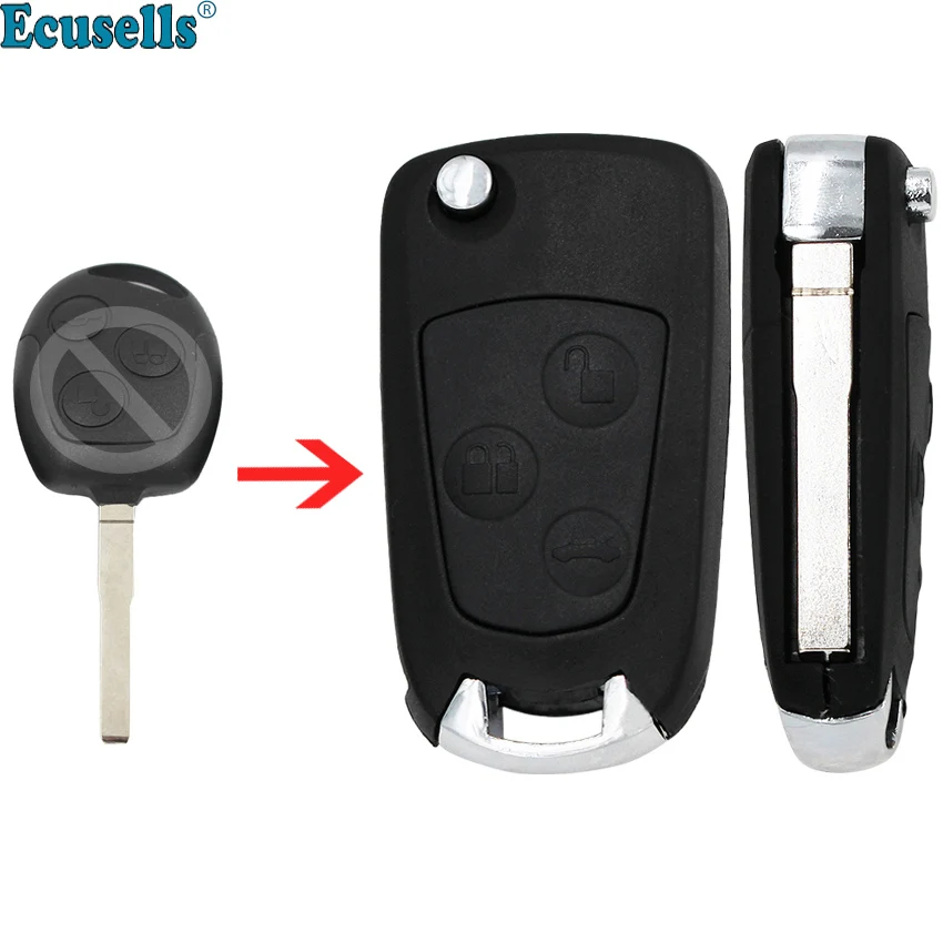 3 кнопки Модифицированная Складная откидная оболочка ключа дистанционного