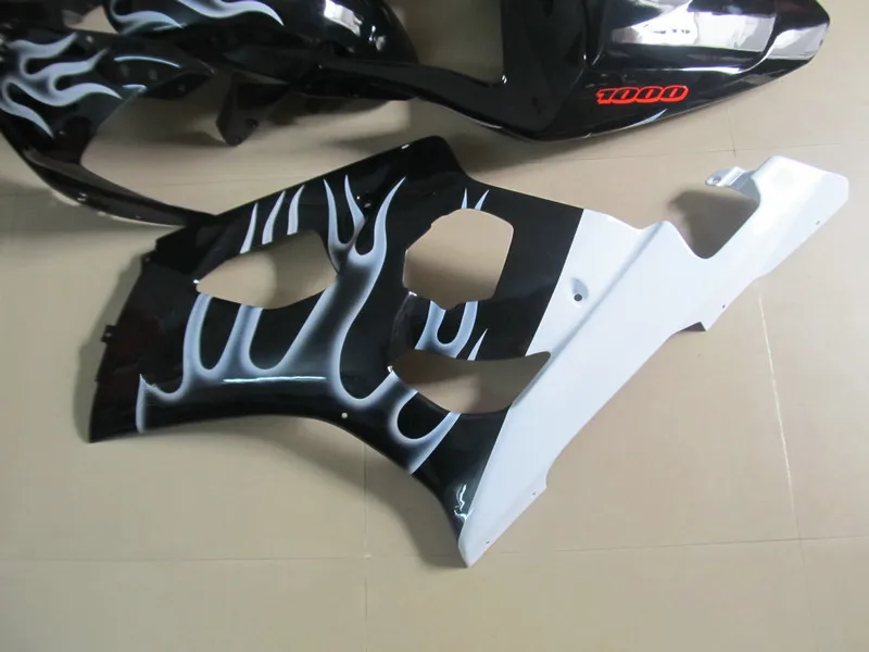 Injection mold Fairing kit for GSXR1000 K3 03 04 GSXR 1000 2003 2004 ABS White flames black Fairings set+gifts SK26 | Автомобили и