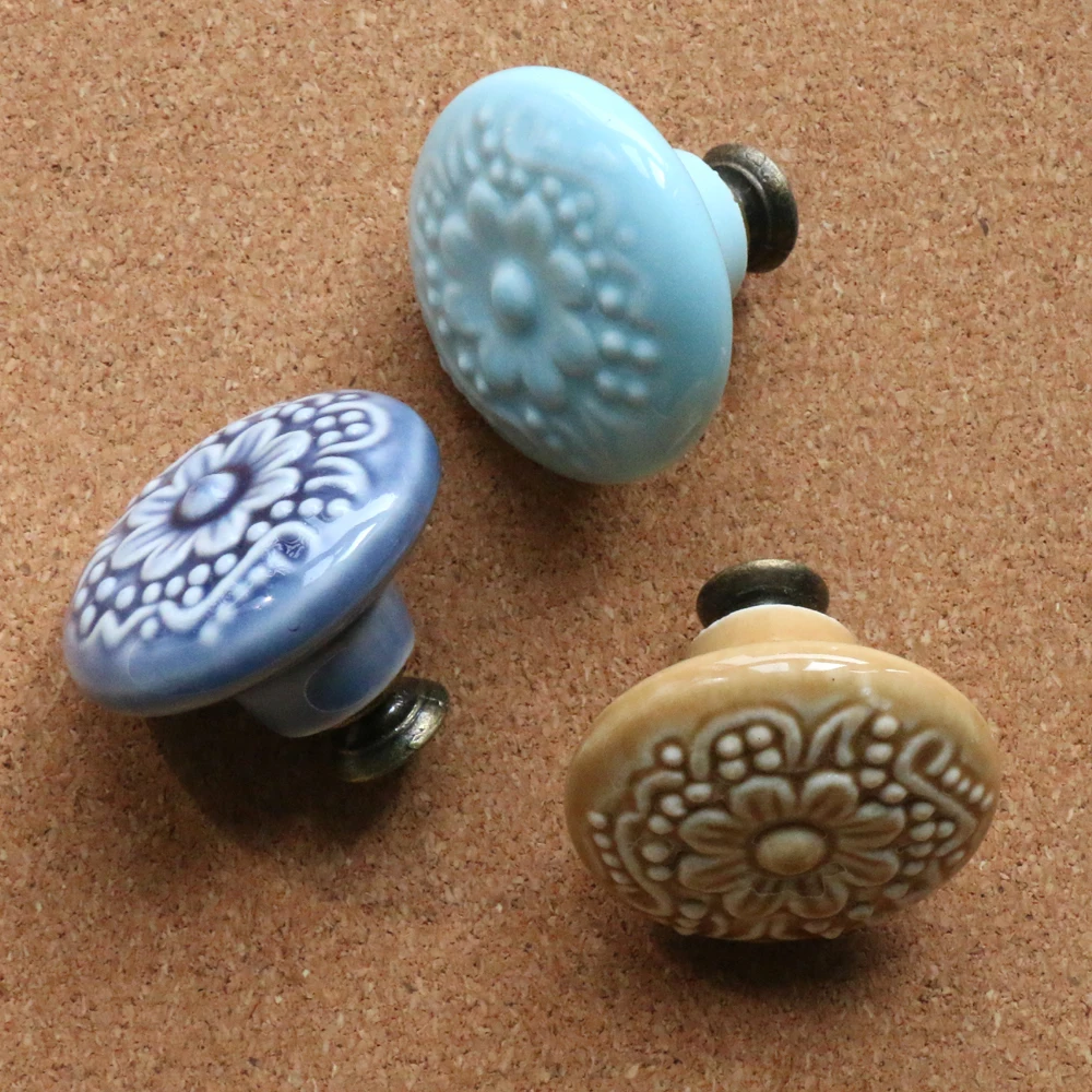 1 керамическая ручка для шкафа в средиземноморском стиле|cupboard door handles|door handle