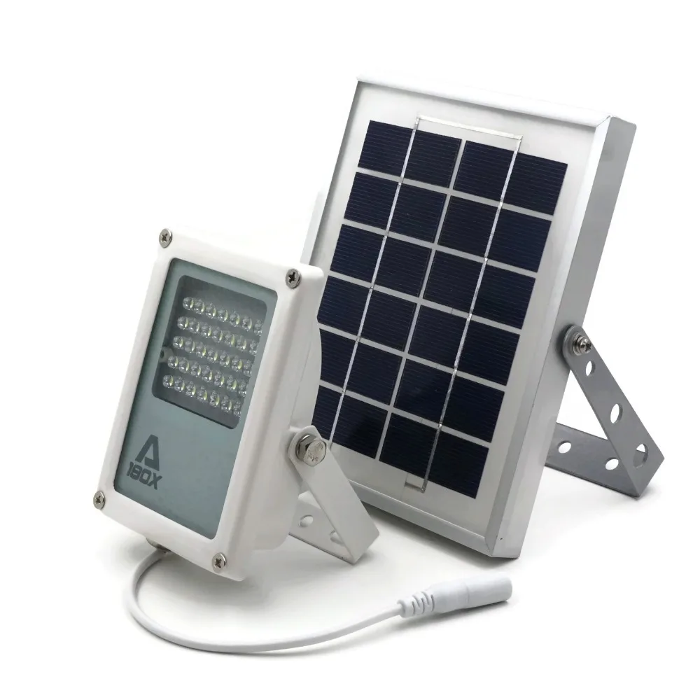 Mini Alpha 180X 35 LED 5m Cable Automatic Waterproof Solar Flag Pole Flood Light 3 Power Modes for Outdoor | Лампы и освещение