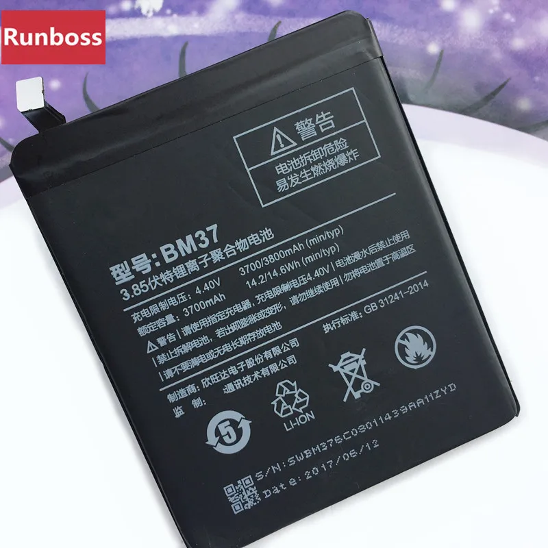

Original High Quality BM37 3800mAh Full Capacity Battery For Xiaomi Mi 5S Plus Mi5s Plus