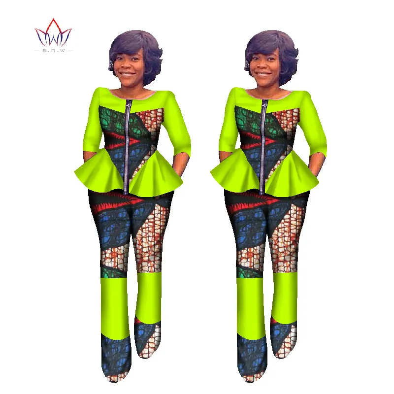 2019 костюм в африканском стиле для женщин с принтом ва плюс размер 2 шт. топ и брюки