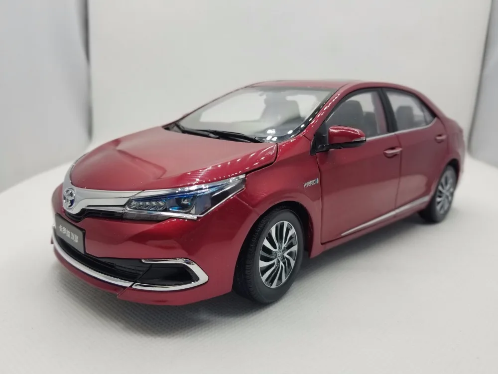 

1:18 Diecast Model for Corolla Hybrid 2015 Red Alloy Toy Car Miniature Collection Gifts