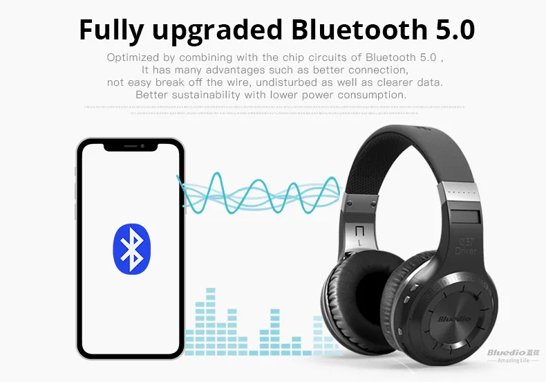 Оригинальные Bluedio HT(съемка тормоза) беспроводные Bluetooth наушники BT 5,0 версия стерео Bluetooth гарнитура встроенный микрофон для звонков
