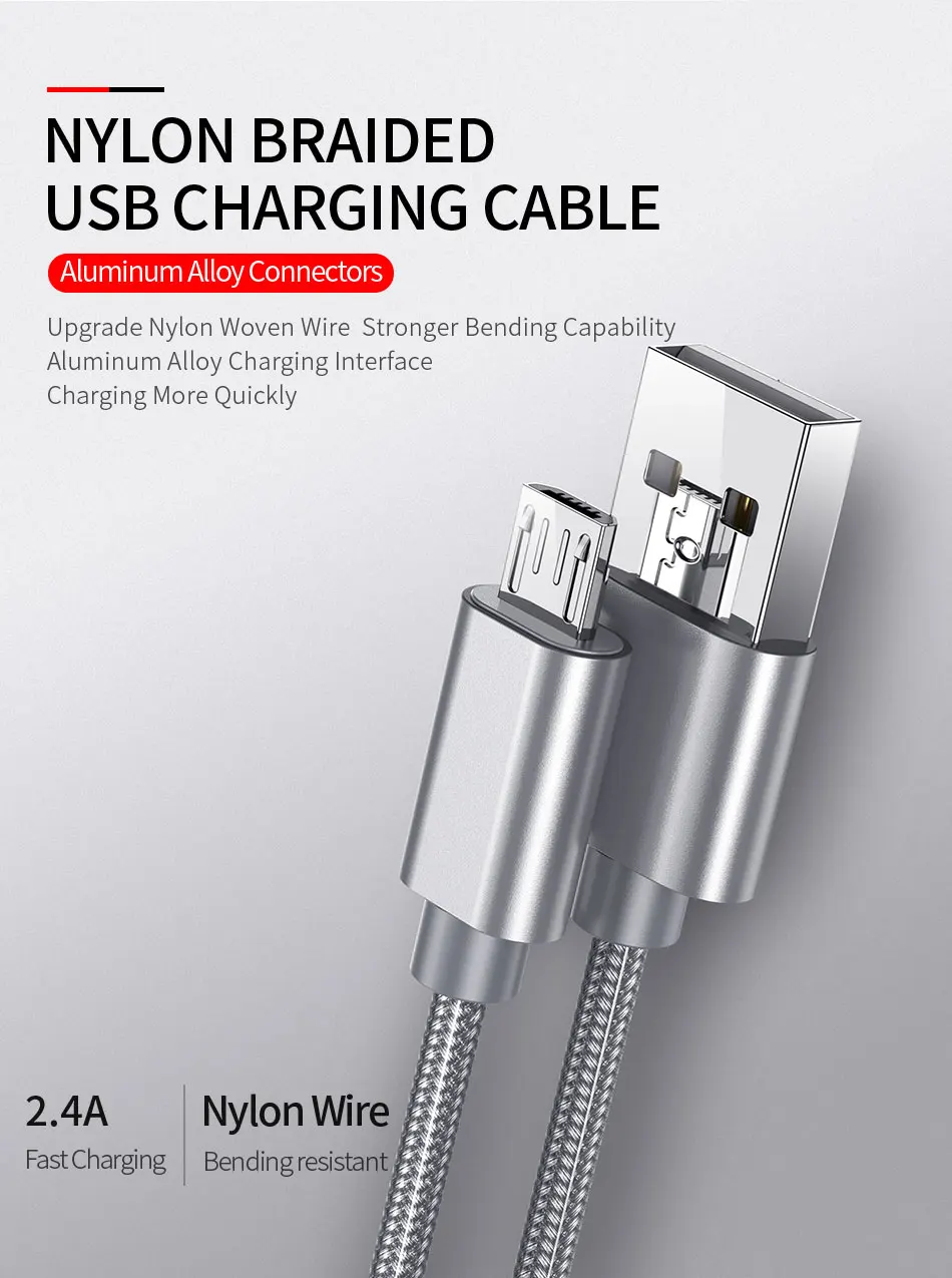 Металлический кабель Micro-USB в оплетке 25 см 1 м 1,5 м Microusb кабель для зарядки данных для samsung Xiaomi huawei Android USB Micro шнур