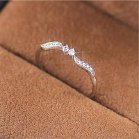 sunmall 2018 new design silver color ring for women stone vintage leaf girl rings for party birthday wedding gift
