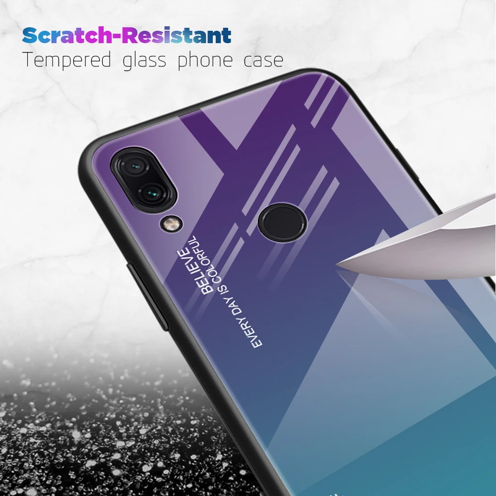 Чехол из закаленного стекла с градиентом для Xiaomi Mi 8 A2 Lite A1 Pocophone F1 Mi8 Mi6 Note 7 5 6 Pro Mi6X 5X
