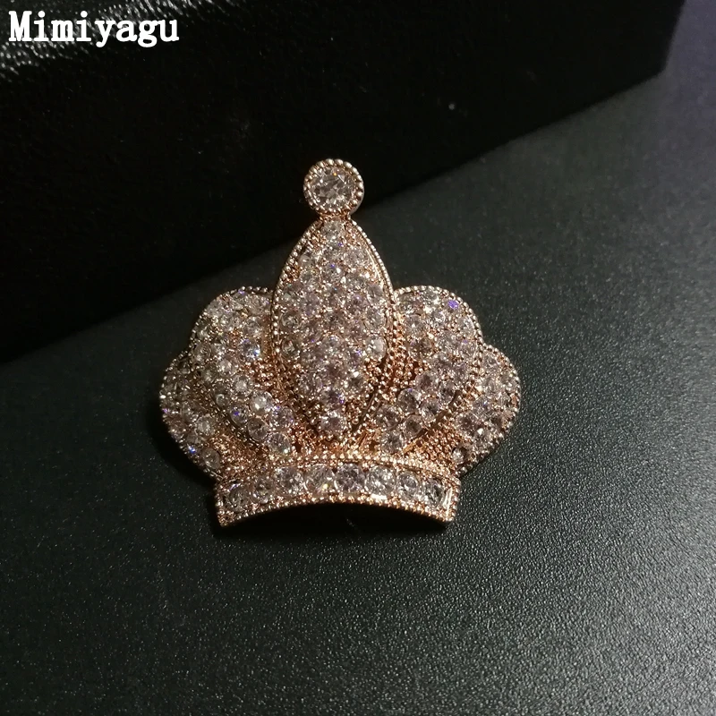 Корона прозрачный кубический циркон брошь булавка для женщин Свадебная