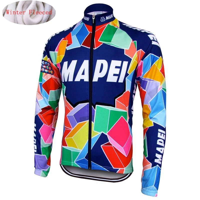 Мужской теплый комплект одежды из флиса MAPEI трикотажная куртка для велоспорта