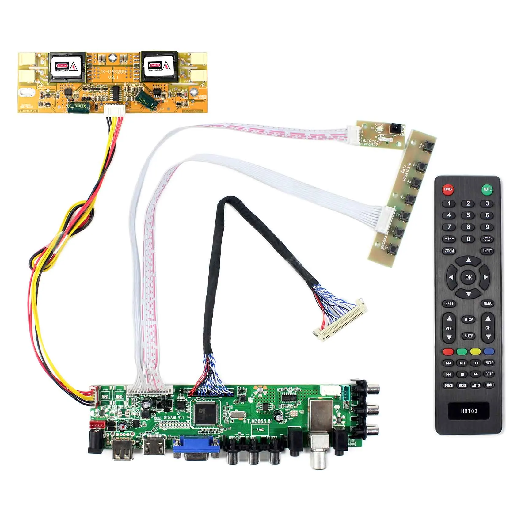 HD MI VGA AV USB ATV DTV LCD Controller Board work for 21.5 23 inch 1920x1080 4CCFL 30pin LVDS LM230WF1 LTM230HT01 LM215WF1 | Электроника