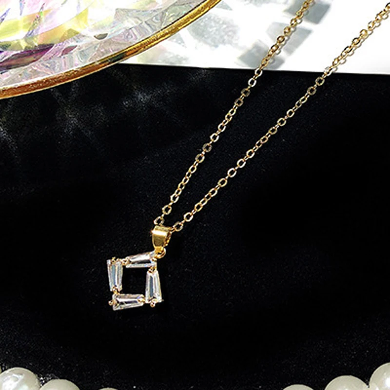 Женское Ожерелье-Багет Be 8 с фианитом геометрической формы модные ювелирные