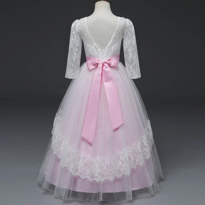 Kids Girls Long Party Prom Gowns Wedding Dress Plus Size Teenaage Girl Lace Winter Children Clothes Fancy Christmas Dresses | Детская