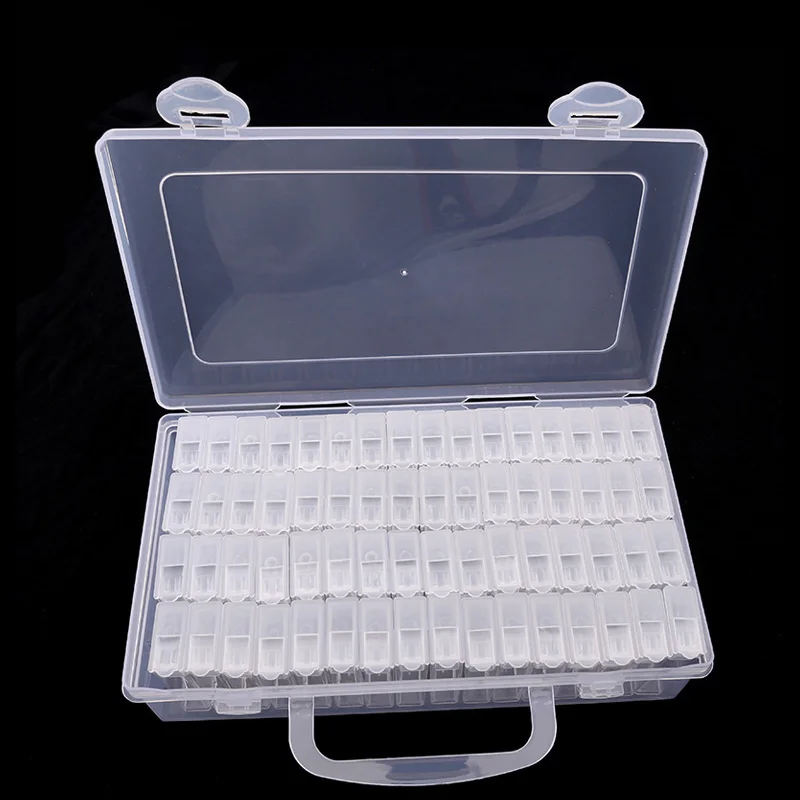 

Diamond Painting Accessories 64 Grid Container Box DIY Diamant Embroidery Mosaic Tools Bead Transparent Plastic Drill Storage