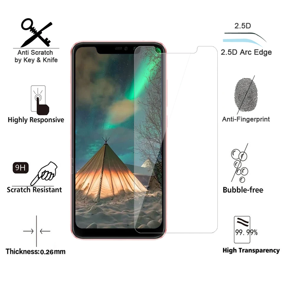 2.5D Закаленное стекло для Xiaomi RedMi Note 6 Pro Защитная стеклянная пленка экрана