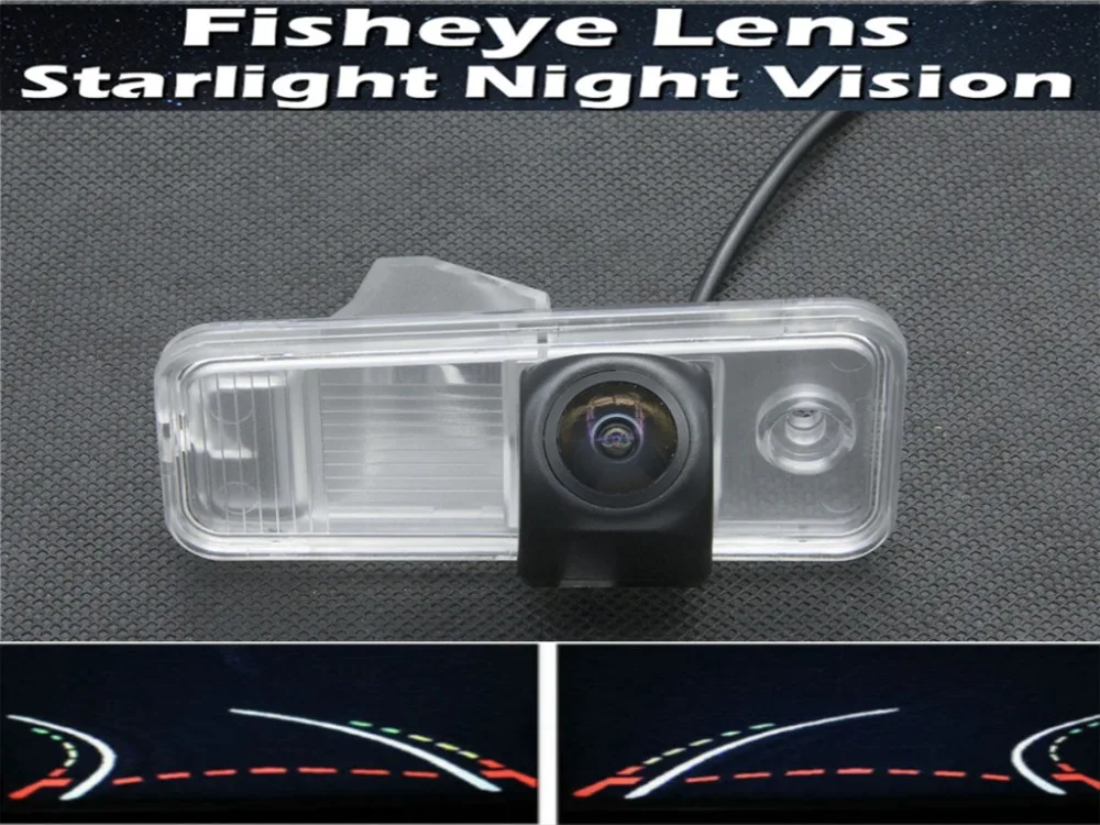 

HD 1080P Fisheye Lens Trajectory Tracks Parking Rear view Camera for Hyundai IX45 2013 2014 Santa Fe Car Camera Wireless Monitor
