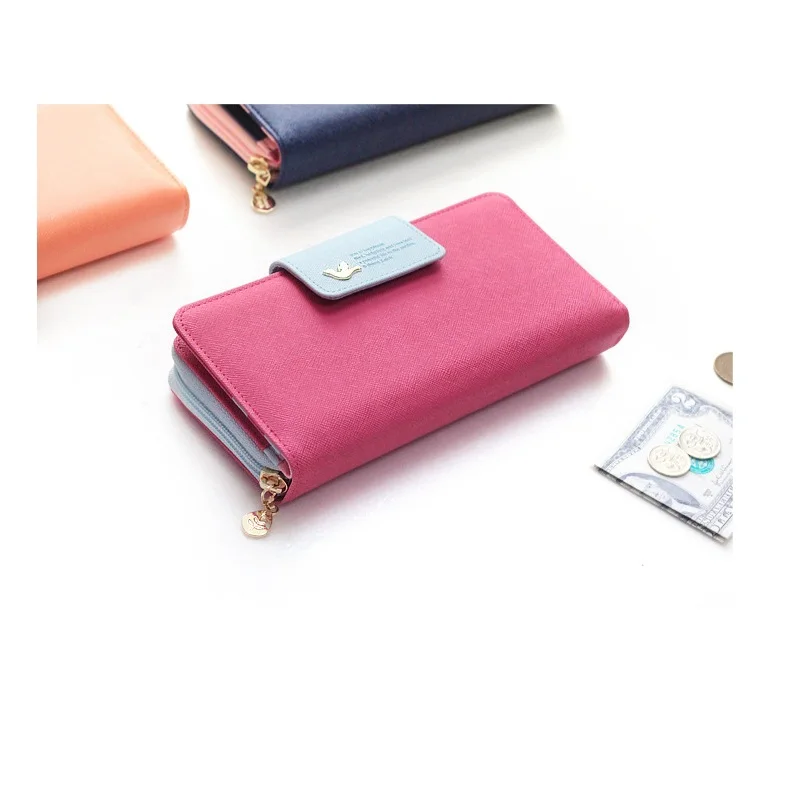 Женский удлиненный кошелек из ПУ кожи на молнии|carteira feminina|card holder clutchpurse card |
