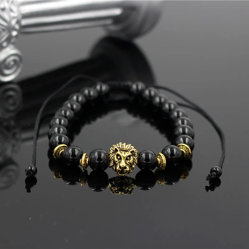 Женские браслеты с камнями и львом Pulseira Masculina мужские ювелирные изделия Feminina Bileklik