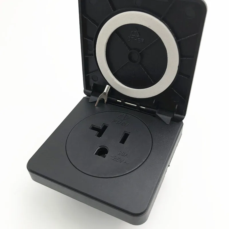 Черная 15A/20A 125V круглая крышка наружная розетка IP44 американская AC Розетка