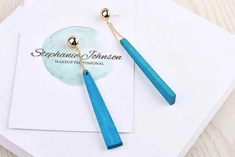 Серьги ручной работы из цельного дерева аксессуары деревянное ожерелье