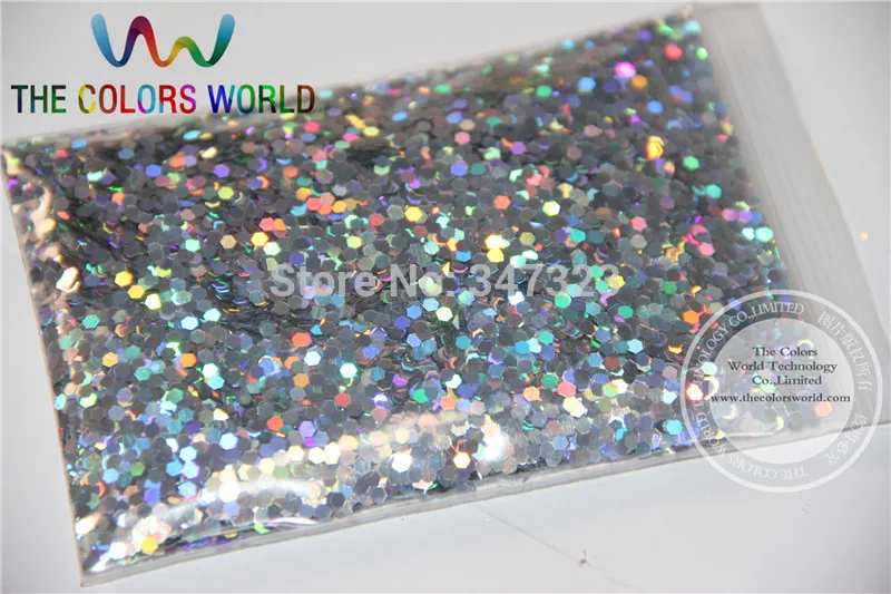 Голографические алмазные Серебристые блестки 2 мм для дизайна ногтей и других