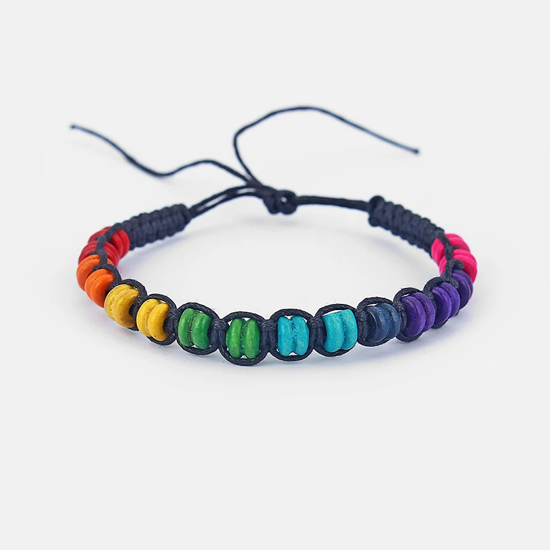 

20 pieces/lot Handmade Mixed Colors 6x4MM Wood Beads Fashion Friendship Bracelets
