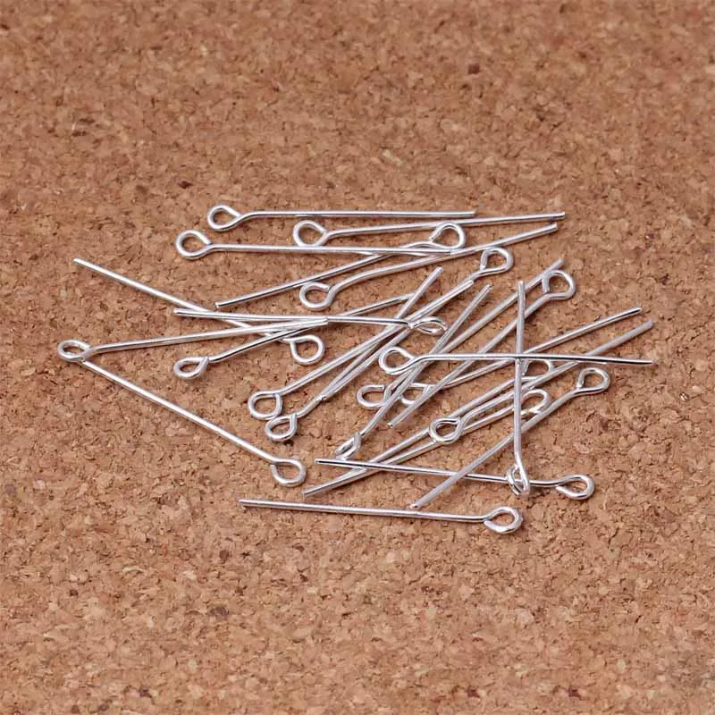 

100pcs/lot Silver Color Metal Eye Pins For Beadings 26mm Iron Hoop Needles DIY Earrings Pendants Jewelry Making Accessories
