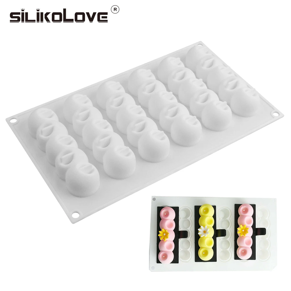 SILIKOLOVE 6 вогнутых шаров длинные полосы-формы силиконовая мышь торт плесень 3d инструменты для выпечки Десерт украшения формы для выпечки для свадьбы