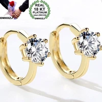 omhxzj wholesale european fashion woman girl party wedding gift round zircon 18kt white rose yellow gold hoop earrings ea453