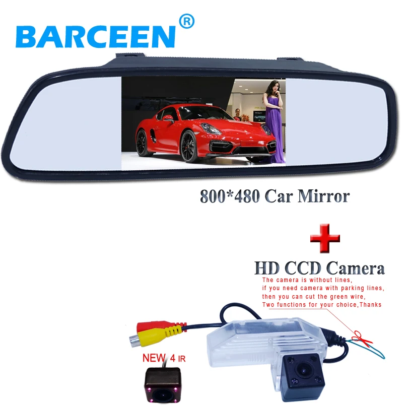 

Car reserve mirror monitor 4.3" screen collect with 4 ir lights 170 angle auto car reversing camera for Mazda6 2009