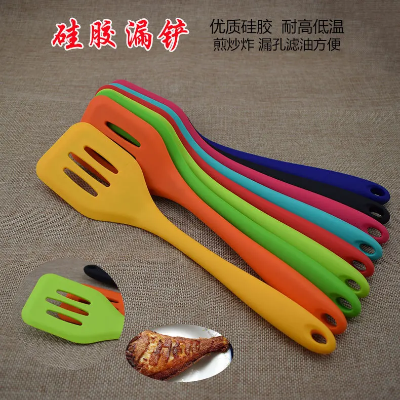 Silicone Long-handled Rice Soup Spoon Solid Color Ladle Style Flatware Kitchen Tools Accessories | Дом и сад