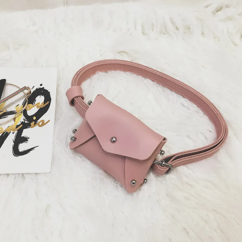 New Children Waist Fanny Bag Packs Colorful Solid PU Leather Casual Kid Baby Girl Boy Money Bags Belt Pack | Багаж и сумки