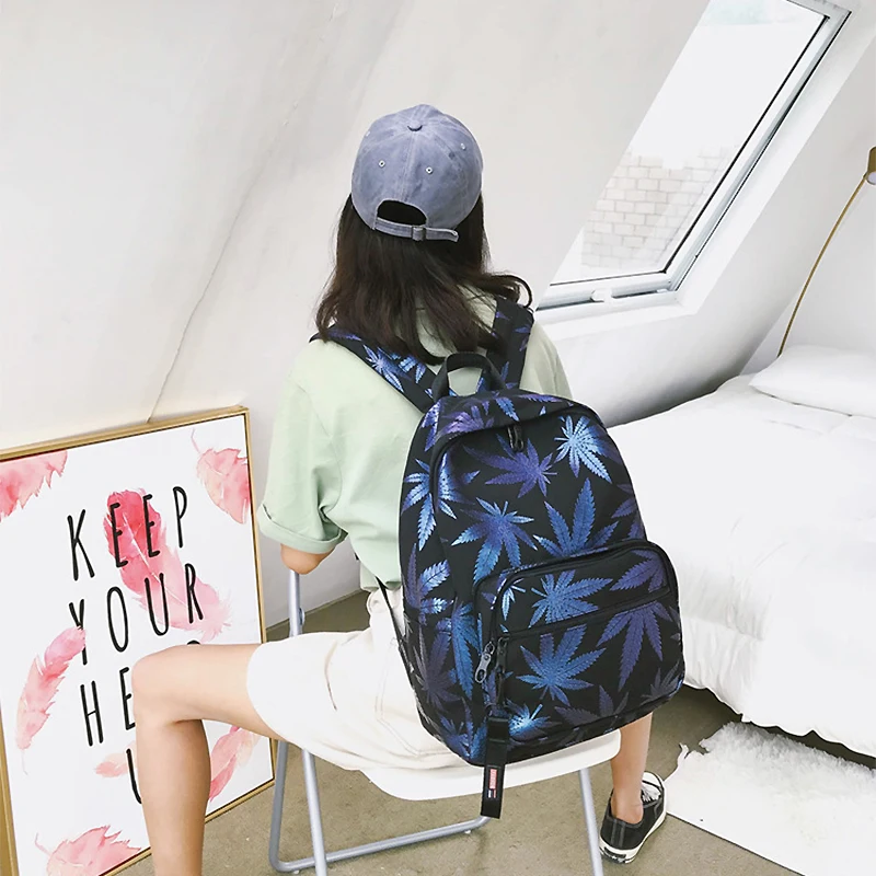 Рюкзак Youda с принтом кленового листа студенческий рюкзак Студенческая школьная